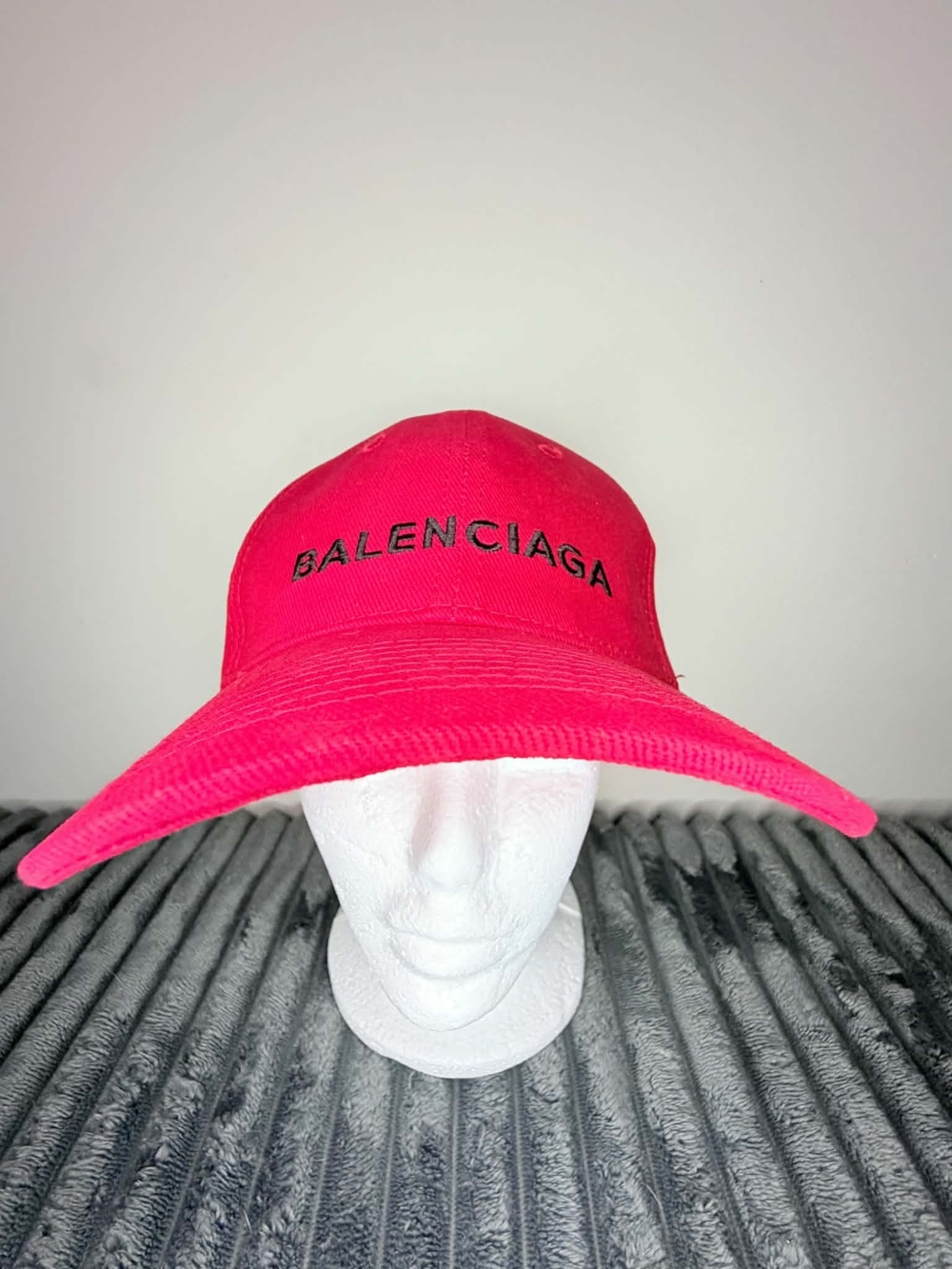 Balenciaga Hot Pink Embroidered Logo Baseball Cap